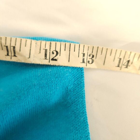 Talbots Womens Medium Blue Gradient SIlk Blend Pullover Short Sleeve Sweater - Picture 6 of 7